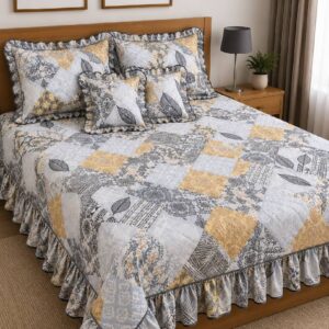 ELEGENT FLORAL PATCHWORK GLACE COTTON BEDSHEET