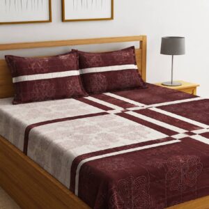 ROYAL MAROON GEOMATRIC DESIGNER BEDSHEET